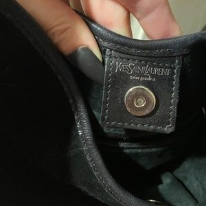Rare YSL black suede Mombasa bag